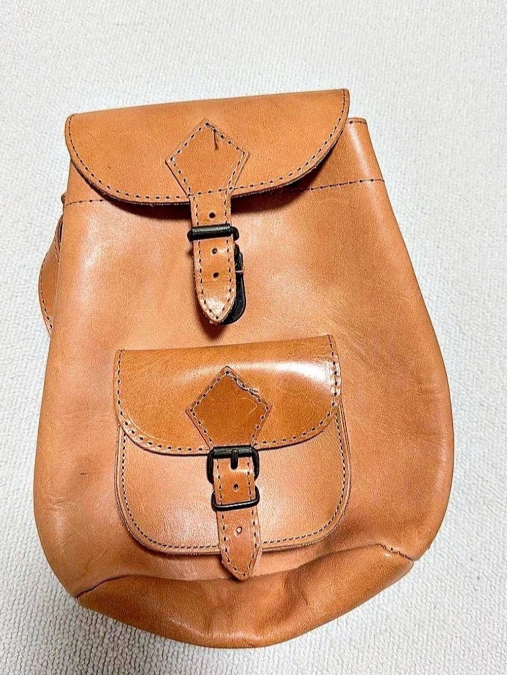 Tan Real Leather Made in Greece Backpack in Brown